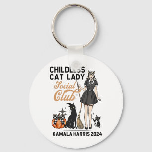 Kinderlose Katze Lady wählen Halloween Feministin Schlüsselanhänger