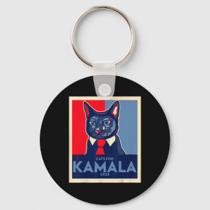 Kinderlose Katze Lady wählt Kamala Harris 2024 1 Schlüsselanhänger