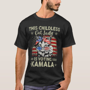 Kinderlose Katze Lady wählt Kamala Harris 2024 2 T-Shirt