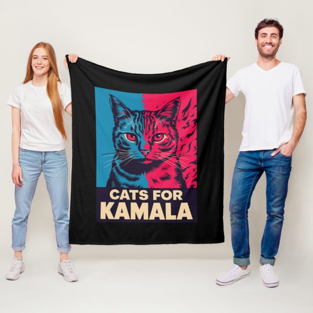 Kinderlose Katze Lady wählt Kamala Harris 2024 Fleecedecke (Beispiel)