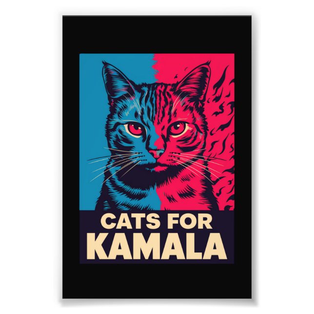 Kinderlose Katze Lady wählt Kamala Harris 2024 Fotodruck (Vorne)