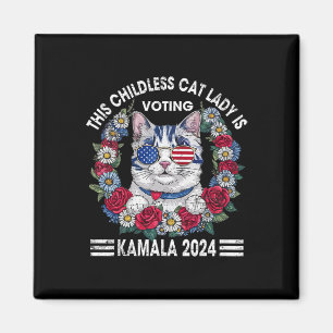 Kinderlose Katze Lady wählt Kamala Harris 2024 Magnet
