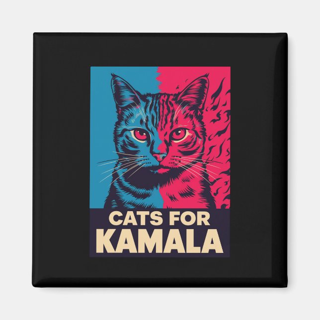 Kinderlose Katze Lady wählt Kamala Harris 2024 Magnet (Vorne)