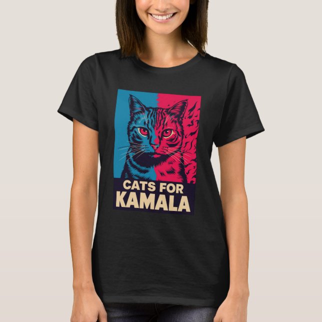 Kinderlose Katze Lady wählt Kamala Harris 2024 T-Shirt (Vorderseite)