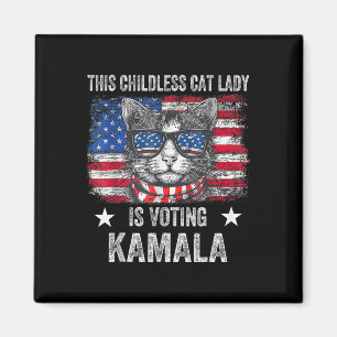 Kinderlose Katze Lady wählt Kamala Harris 2024 USA Magnet