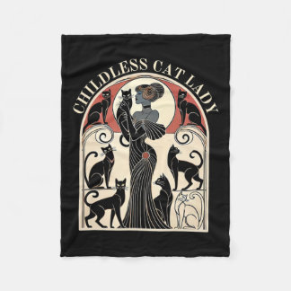 Kinderlose Katze Ladys Cat Karma Retro Funny Fleecedecke