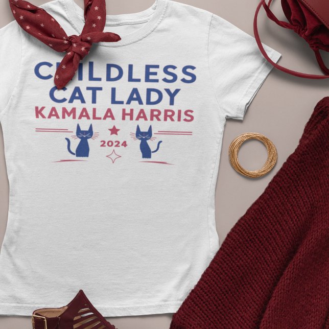 Kinderlose Katze Ladys T - Shirt, Kamala Harris T-Shirt (Von Creator hochgeladen)