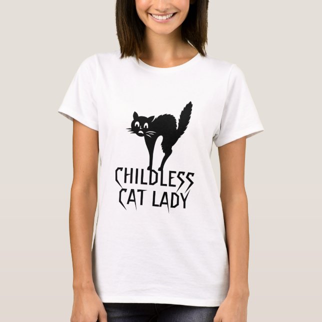 Kinderlose Katze Schwarz-weiß T-Shirt (Vorderseite)