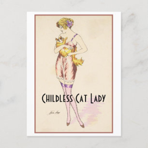 Kinderlose Katze Vintage Postkarte
