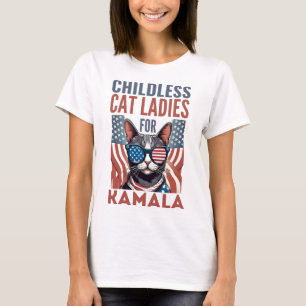 Kinderlose Katzen-Damen für Kamala 2024 T-Shirt