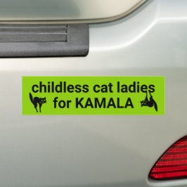 Kinderlose Katzen-Damen für Kamala-Liliengrün Autoaufkleber