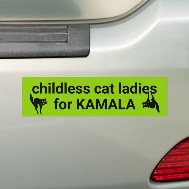 Kinderlose Katzen-Damen für Kamala-Liliengrün Autoaufkleber (Auf Auto)