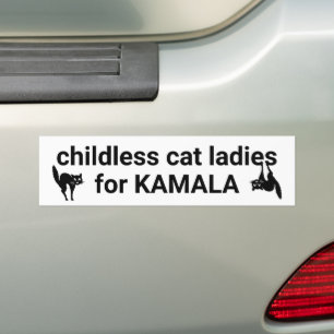 Kinderlose Katzen Damen für Kamala lustig Schwarz- Autoaufkleber