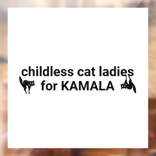 Kinderlose Katzen Damen für Kamala lustig Schwarz- Fensteraufkleber