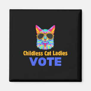 Kinderlose Katzen Frauen wählen blau Magnet