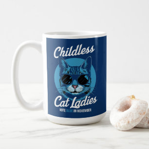 Kinderlose Katzen Frauen wählen Blaue Demokraten U Kaffeetasse