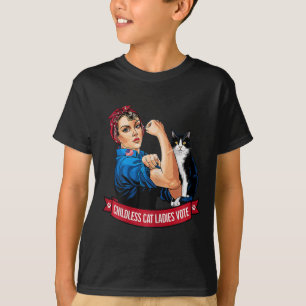 Kinderlose Katzen Frauen wählen Frauen Politische T-Shirt