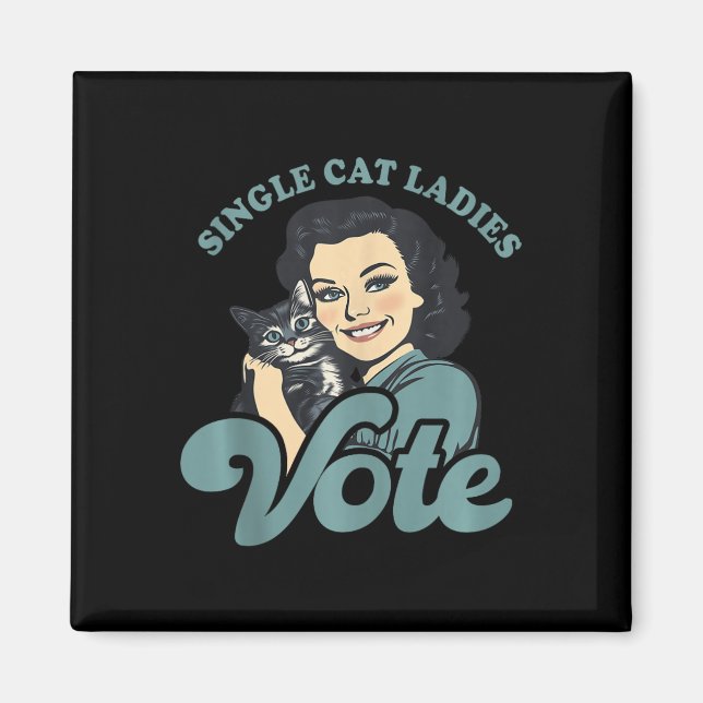 Kinderlose Katzen Frauen wählen Kamala Harris 2024 Magnet (Vorne)