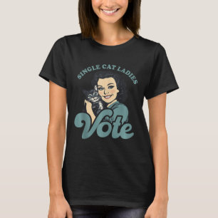 Kinderlose Katzen Frauen wählen Kamala Harris 2024 T-Shirt