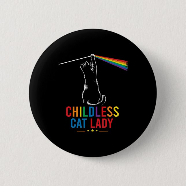 Kinderlose Katzen Lady Cat Ladys for Kamala 2024 Button (Vorderseite)