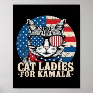 Kinderlose Katzen-Lady für Kamala Harris-Abstimmun Poster