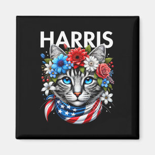 Kinderlose Katzen-Lady für Präsident 2024 Gezwitsc Magnet
