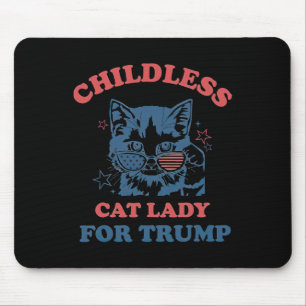 Kinderlose Katzen-Lady für Trump-lustige Wahl 2024 Mousepad