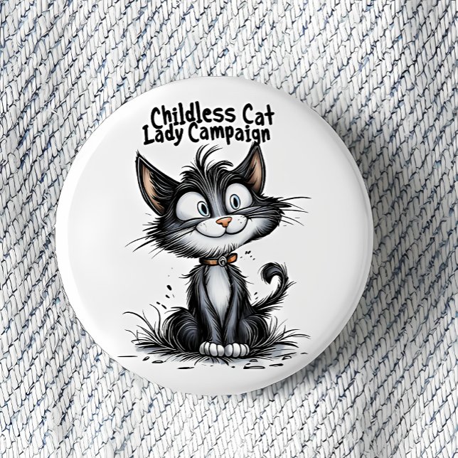 Kinderlose Katzen-Lady-Kampagne Button (Von Creator hochgeladen)