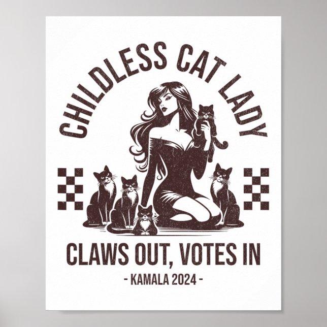 Kinderlose Katzen-Lady löscht aus Poster (Vorne)