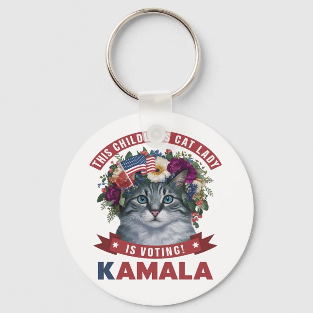 Kinderlose Katzen Ladys for kamala harris Schlüsselanhänger (Vorderseite)