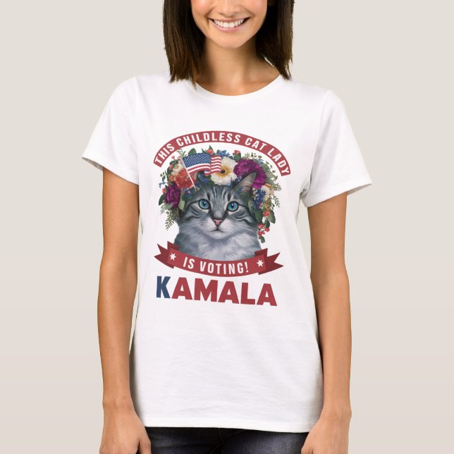 Kinderlose Katzen Ladys for kamala harris T-Shirt (Vorderseite)