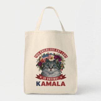 Kinderlose Katzen Ladys for kamala harris Tragetasche