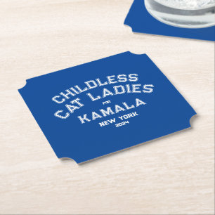 Kinderlose Katzen Ladys für Kamala 2024 Custom Blu Untersetzer