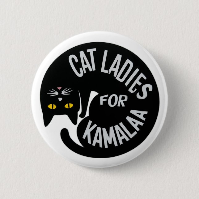 Kinderlose Katzen Ladys für Kamala harris | 2024 Button (Vorderseite)