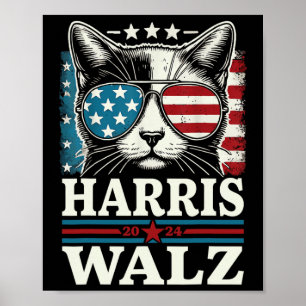 Kinderlose Katzen Ladys für Kamala Harris Waltz Ca Poster