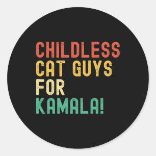 Kinderlose Katzen-Typen für Kamala Harris 2024 Vin Runder Aufkleber