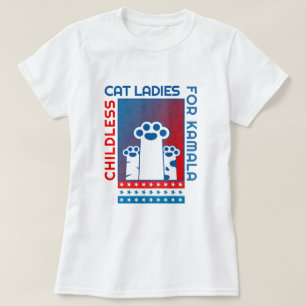 KINDERLOSE KatzenDamen für Kamala Patriotic T-Shirt