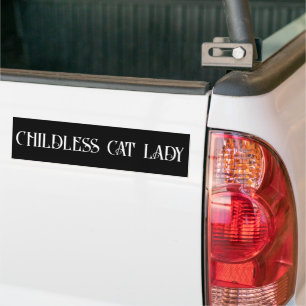 Kinderlose Katzenfrau Autoaufkleber
