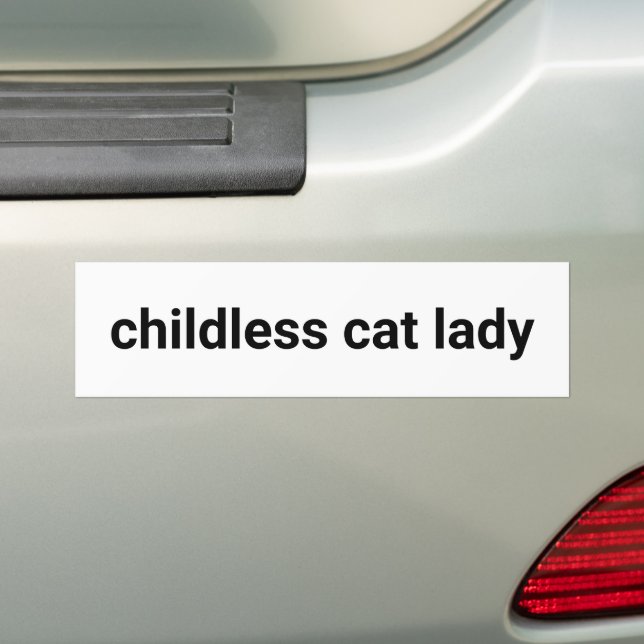 Kinderlose Katzenfrau Minimalistisch lustig Schwar Autoaufkleber (Auf Auto)