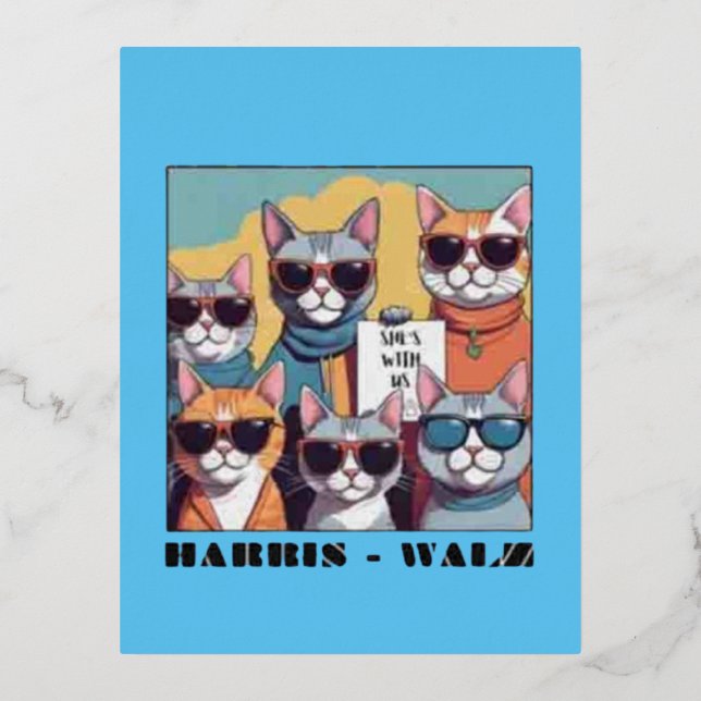 Kinderlose Katzenfrauen für Kamal Folien Feiertagspostkarte (Vorderseite)