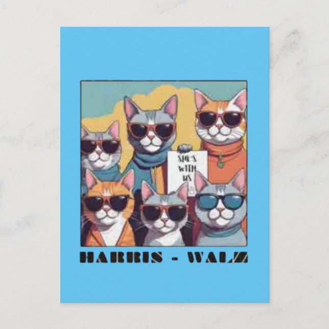 Kinderlose Katzenfrauen für Kamal Postkarte (Vorderseite)