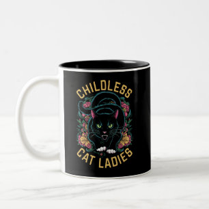 Kinderlose Katzenladies 2024 Feministin Zweifarbige Tasse