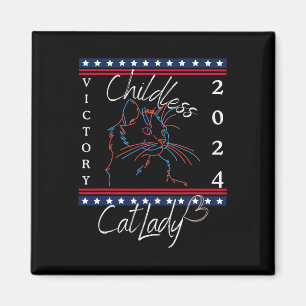 Kinderlose Katzenlady 2024 Patriotische Feministin Magnet