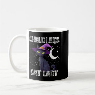 Kinderlose Katzenlady Gruselhexenhut Katze Schwarz Kaffeetasse