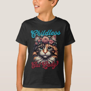 Kinderlose Katzenlady Lustige Katzenliebhaberin 3  T-Shirt
