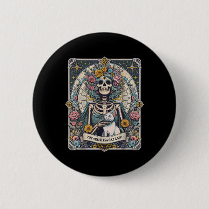 Kinderlose Katzenlady-Tarotkarte Button