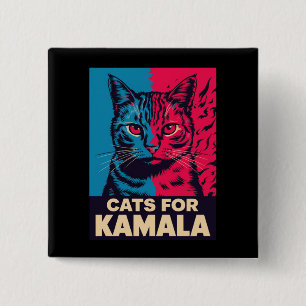 Kinderlose Katzenlady wählt Kamala Harris 2024 Button