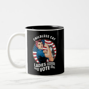Kinderlose Katzenlady Wählt Vintage Rosie The Rive Zweifarbige Tasse