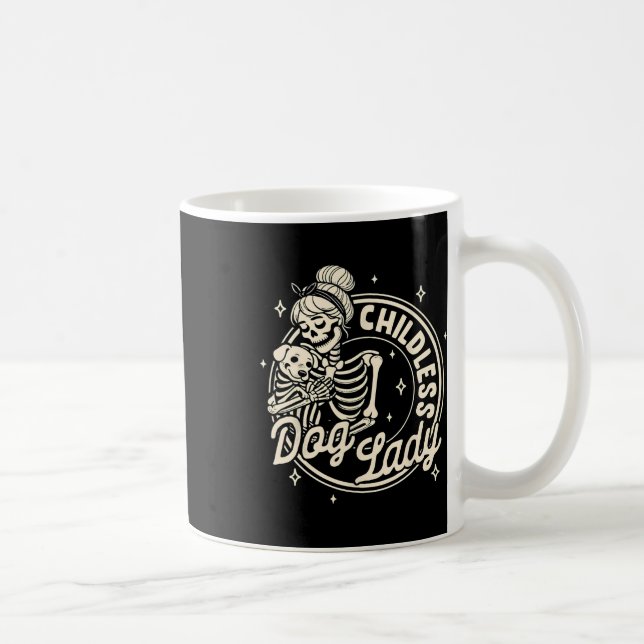 Kinderloser Hund Ladys Funny Dog Skeleton Hallowee Kaffeetasse (Rechts)