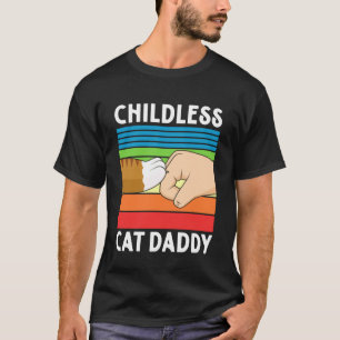 Kinderloser Katzenpapa Retro-Faustschlag Lustiger T-Shirt